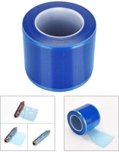 China Polythene Blue Protective Barrier Film Self Adhesive 1200 Sheets Medical Barrier Film With Dispenser factory