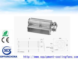 China 65Mm X 120mm Elevator Cross Flow Fans , AC Equipment Cross Flow Blowers factory