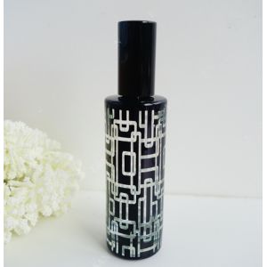 China empty perfume spray bottle recycled glass bottles black blue red pink green cap plastic and metal roll frog factory