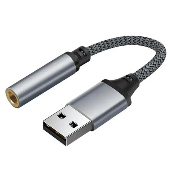 Audio Interface USB External Sound Card Microphone Earphone USB To 3.5MM Jack