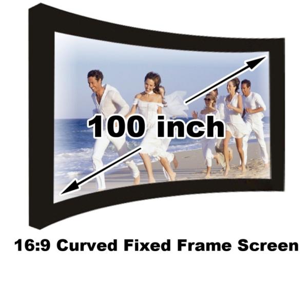 Full HD 100 Inch Curved Fixed Frame Projection Screen 16:9 For Home Cinema Video
