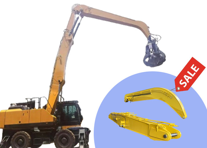 Hydraulic Scrap Handler Excavator Long Reach Boom For Grabbing Steel