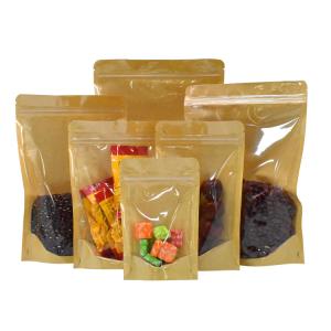 China Front Clear Tanding Zipper 20g Kraft Paper Food Bag factory