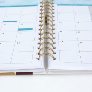 Free Sample Custom A4 A5 Gold Foil Spiral Hardcover Journal Diary Notebook