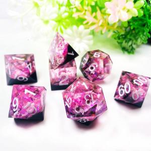 China The heart of the ocean shiny color natural resin desktop game dice set factory