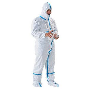 China OEM Disposable Protective Coveralls , Dust Proof Disposable White Overalls factory