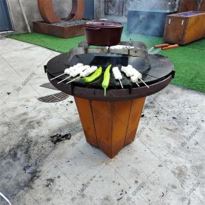 China Heavy Duty Rustic Corten Steel Fire Pit For BBQ factory