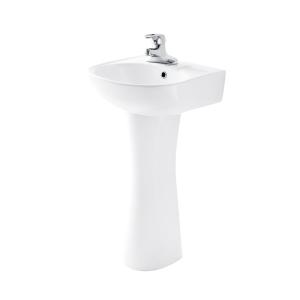 China AP306/AL901 Freestanding Pedestal Basin One Hole Glaze Round Shape factory