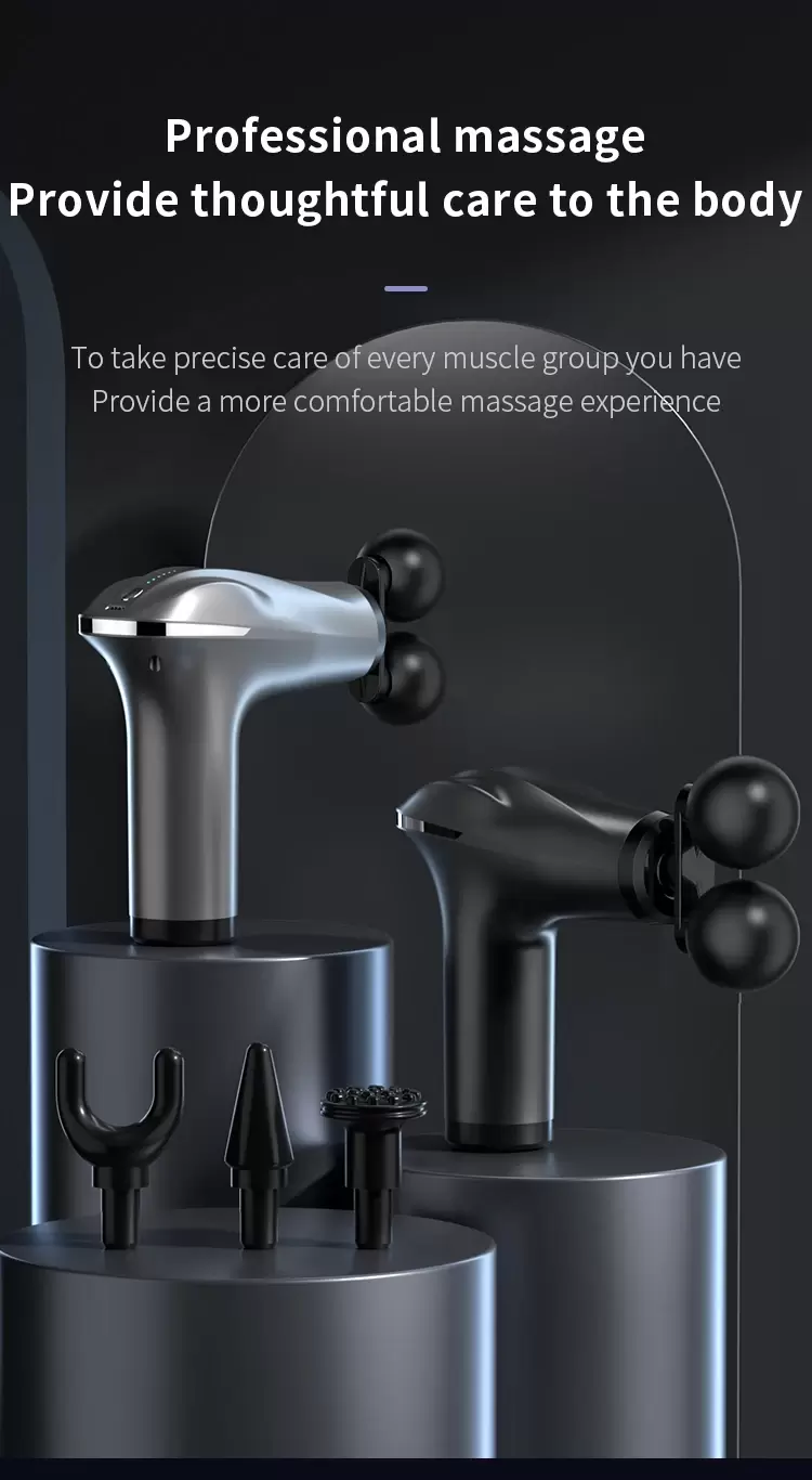 Double Head Mini Massager Gun USB Type-C 6 Speed Muscle Relaxation Massage Gun