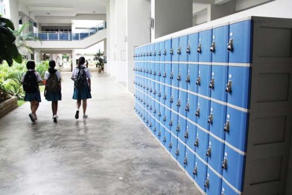 ABS Material Keyless Plastic School Lockers 4 Comparts 1 Column Safety /