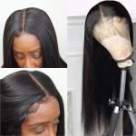 Restyled Straight 22" Full Lace Human Hair Wigs No Tangle