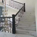 Modern Hotel Aluminium Glass Stair Handrail Wrought Iron Railings For Outside
