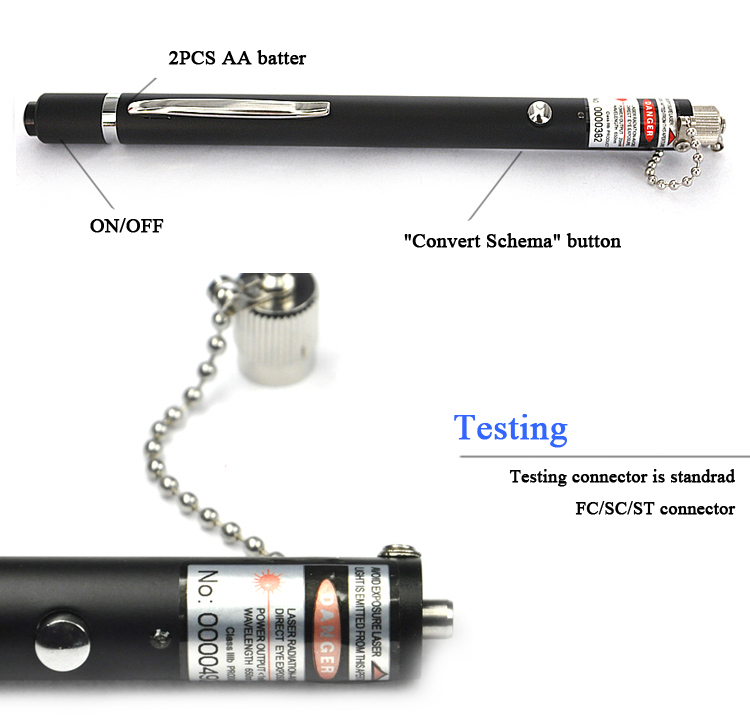Laser Visual Fault Locator Fiber Optic Test Pen For FTTH