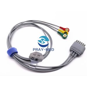102cm Edan 3 lead Ecg Holter Cable For Telemetry Transmitter IT20 / IT20ES