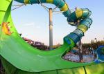 High Speed Long Fiberglass Water Slides Outdoor Play Equipment Customized Color