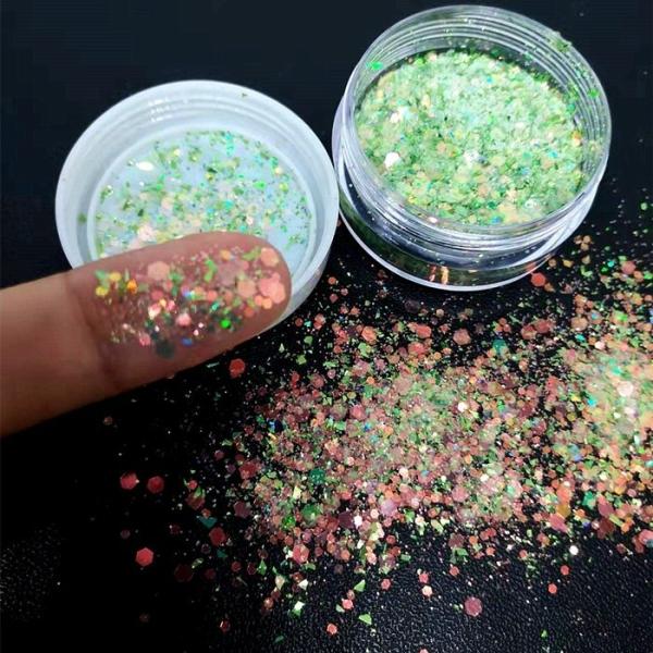 Resin Mixed Body Glitter Glittering Bling Open Circle Shaped for Nail Art Craft