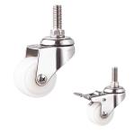 40mm 30kg Capacity Stainless Steel Fixed Plate Nylon Trolley Wheel Caster