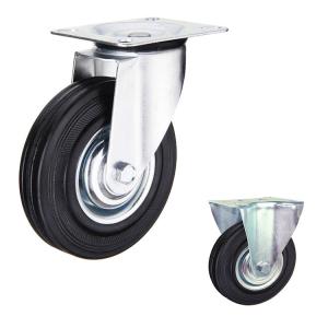 China 220lbs Rubber Caster Wheel With 160mm Diameter Swivel Plate Castors factory