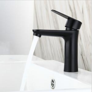 China Bathroom SUS304 Single Cold Water Basin Taps In SN Matte Black factory