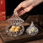 LFGB ODM Water Drop Crystal Glass Storage Jars 12cm Diameter