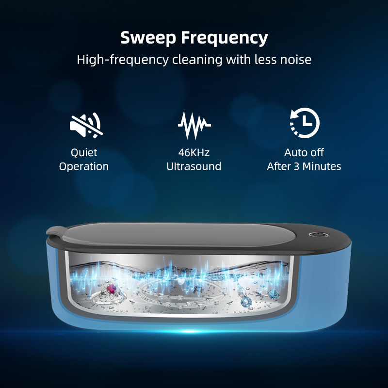 360ml 46khz Mini Ultrasonic Cleaner Jewelry Glasses Portable Ultrasonic Cleaning Machine
