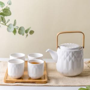China Japanese Tea Cup Set Porcelain Teekanne Set Green Afternoon Cup And Saucer With Tray factory