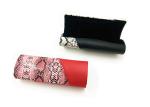 Snake Stripe Red Personalised Hard Glasses Case PU Leather Material