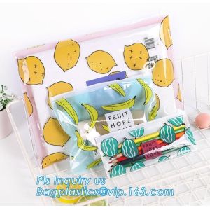 slider zipper cosmetic makeup bag and pouch, Vinyl Pouch Bags With Zip,Plastic