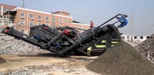China Construction Waste Mobile Stone Crusher Plant Simple Structure 1 Year Warranty factory