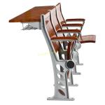 Walnut Plywood College Classroom Furniture / Student Study Table And Chair With