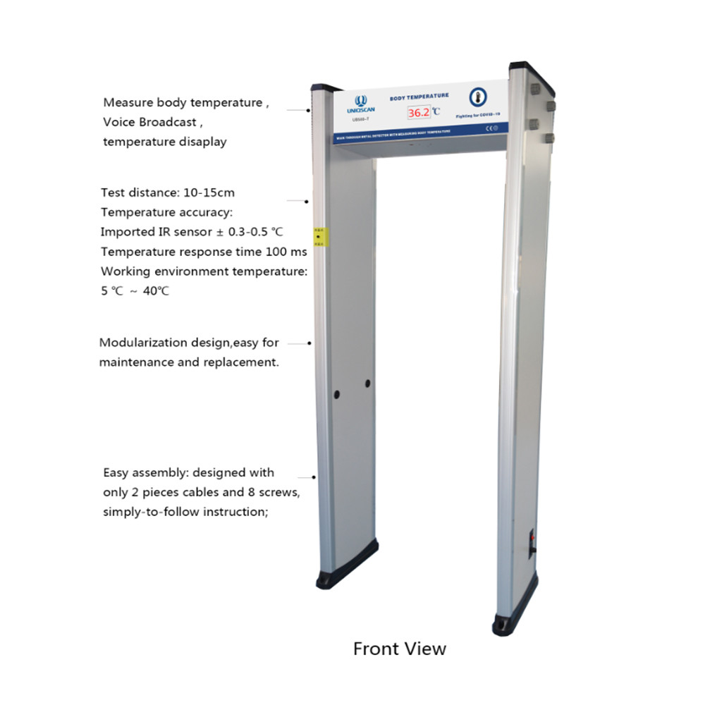 6 Zones 5 Digital 8KHZ Walk Through Security Metal Detectors