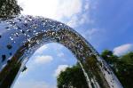 Artificial Style Outdoor Metal Sculpture , Abstract Outdoor Metal Art Sculpture
