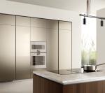 Tailored UV Kitchen Cabinet Wood Veneer Custom Kitchen Cabinets With Glass