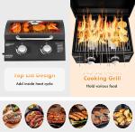 Steel Folding Legs Mini Portable Outdoor Table Top 2 Burner Gas Grill for BBQ