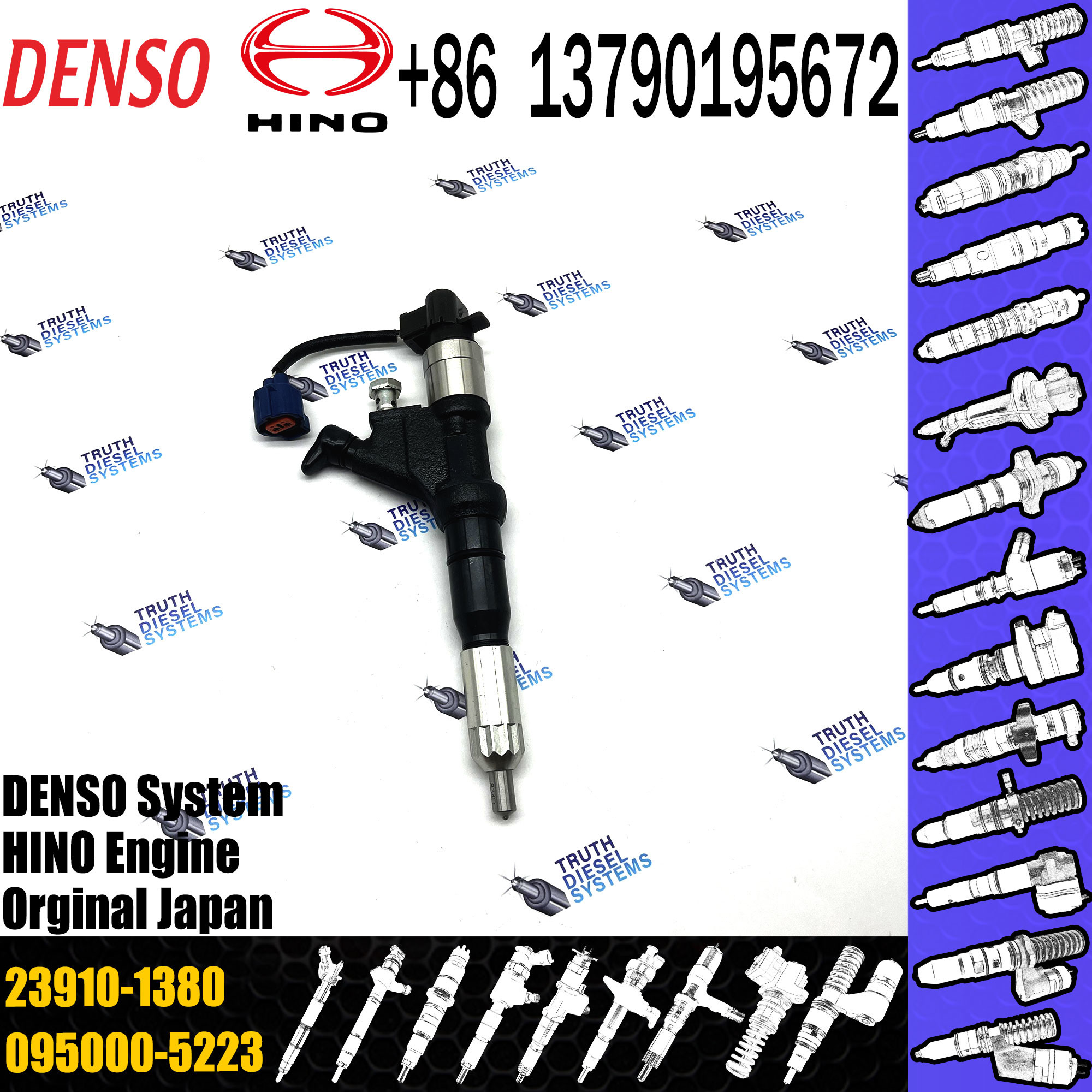 Diesel Common rail fuel injector 095000-5970 095000-5971 095000-5972 for HI-NO 700 Series 23670-E0360 23910-1380