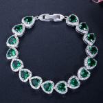 Elegant Prom Party Bracelets Jewelry Heart Shape Bracelets Blue Purple Red Green