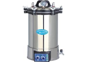 China Hand Wheel Type Laboratory Steam Sterilizer Electric Heated With Auto Shut Off factory
