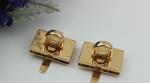 Bag making accessories shiny gold metal handbag twist turn lock