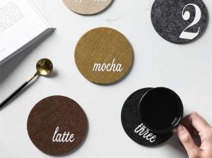 China 43 Colors Stylish Design Cup Mat Coaster With Screen Printing Logo factory