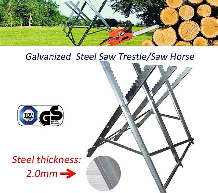 Log Saw Horse Feature Heavy Duty Steel Sawhorse Galvanized Steel Material