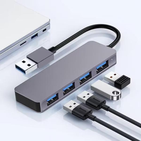 High Speed 4 Port USB 3.0 HUB 5Gbps USB C Portable With Power Adapter for PC Mac