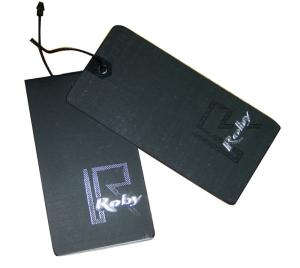 China Black Press Veins Personalized Clothing Tags LOGO UV Embossed factory