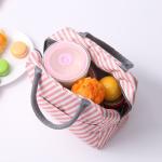Custom Printed Striped Oxford Insulated Lunch Cooler Bags