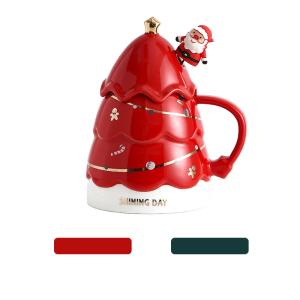 China Christmas tree creative water sublimation cup ceramic mug coffee high-value couple sublimation cup factory