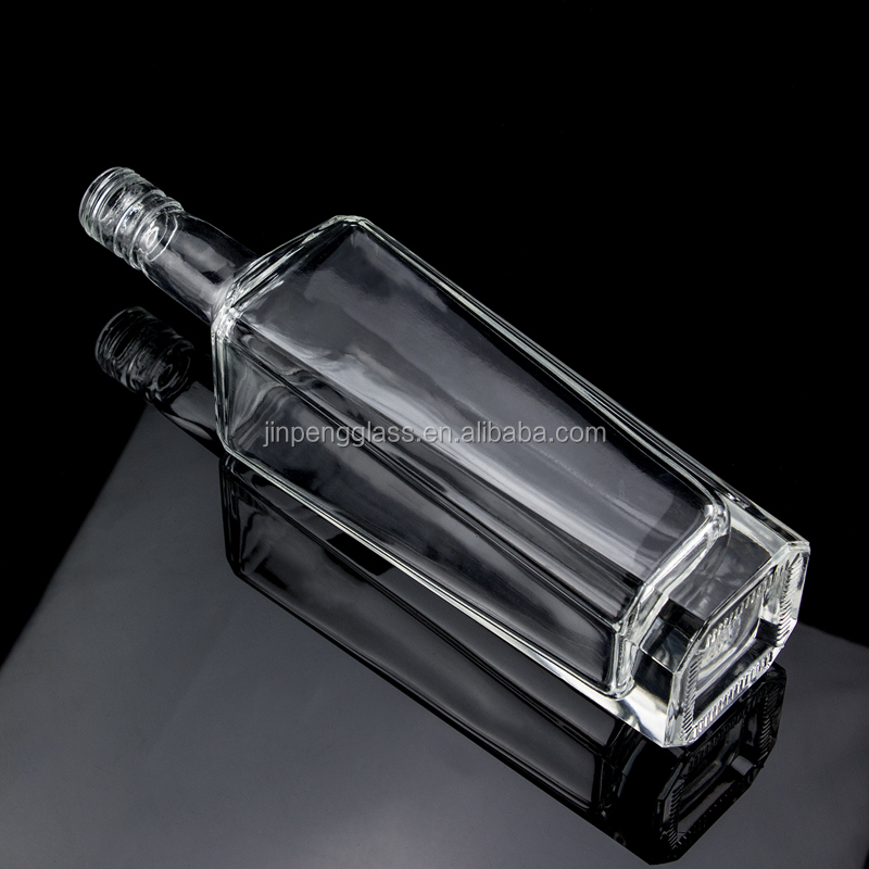Flint Glass 500ml 750ml 1000ml Special Shaped Empty Bottle for Vodka Whisky Gin Rum