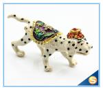Dog Trinket Box Animal Jewelry Box Metal Pewter Enamel Gift Box Modern Home