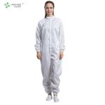 ESD Clean Room Garments Clean Room Coveralls Conductive Fiber With Dust Free