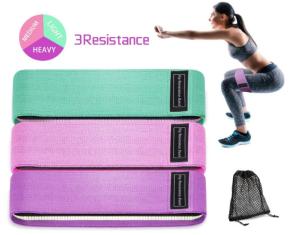 China 13in 100% Silicone Workout Fabric Resistance Bands Woven SGS factory