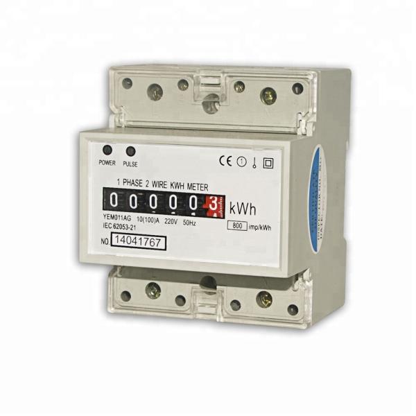 Single Phase Two Wire Din Rail Active Register Display Electronic Kwh Energy