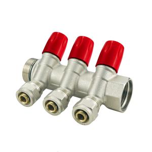 China Customized Size Brass Pex Manifold For Normal Temperature Media 2-6ways factory